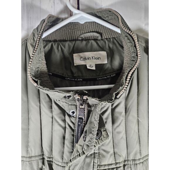 Calvin Klein Women’s Winter Puffer Parka Jacket Down Feather Size M Green - Picture 3 of 8